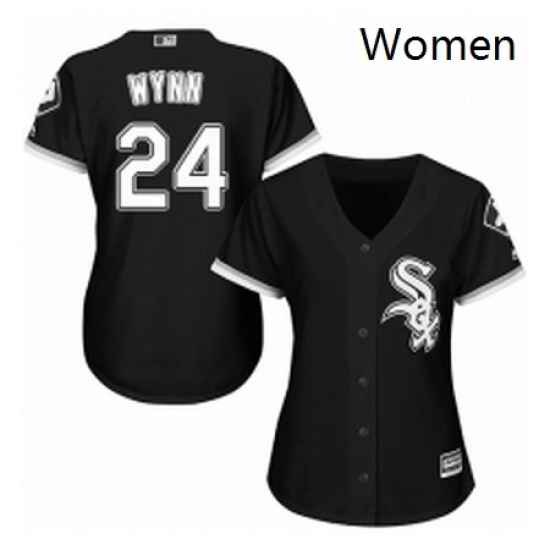 Womens Majestic Chicago White Sox 24 Early Wynn Replica Black Alternate Home Cool Base MLB Jersey